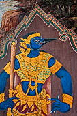 Bangkok Grand Palace, Ramakien murals of the gallery of the Wat Phra Kaew, Kaaknasoon the female giant in the form of crow.  